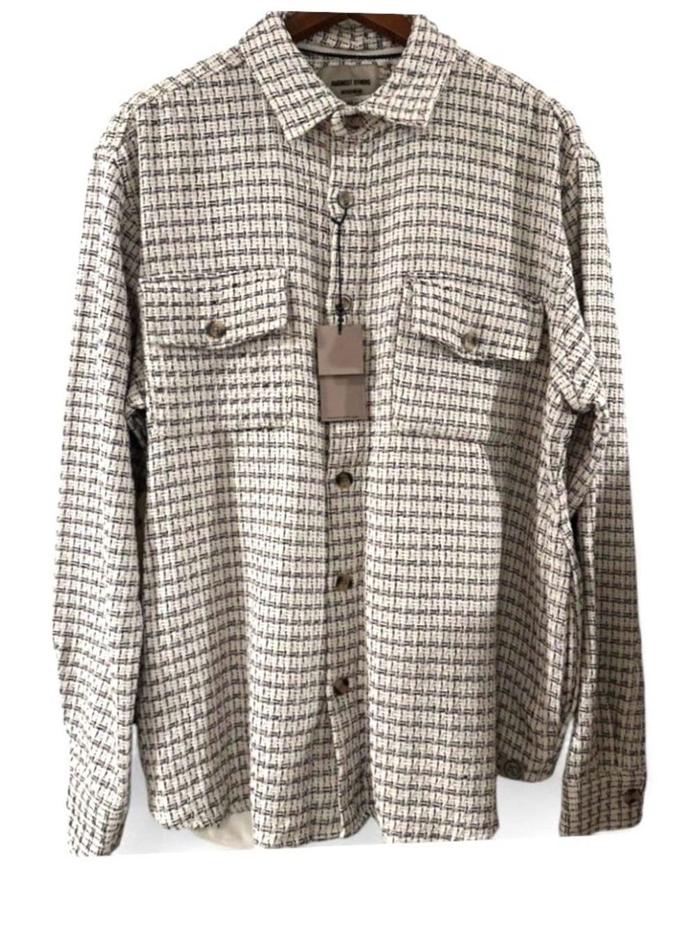 Ecru Boho-Inspired Cotton Utility Overshirt Size Men’s Large (NWT)